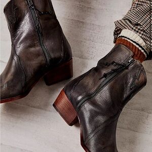 Free People New Frontier Ankle Boots in Carbon